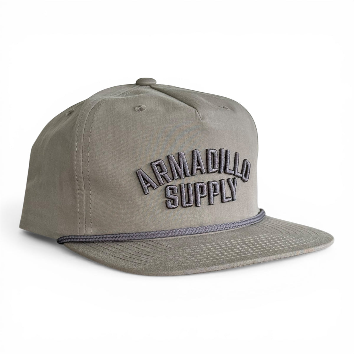 The Hoss olive-grey nylon rope snapback hat, Armadillo Hat Co.