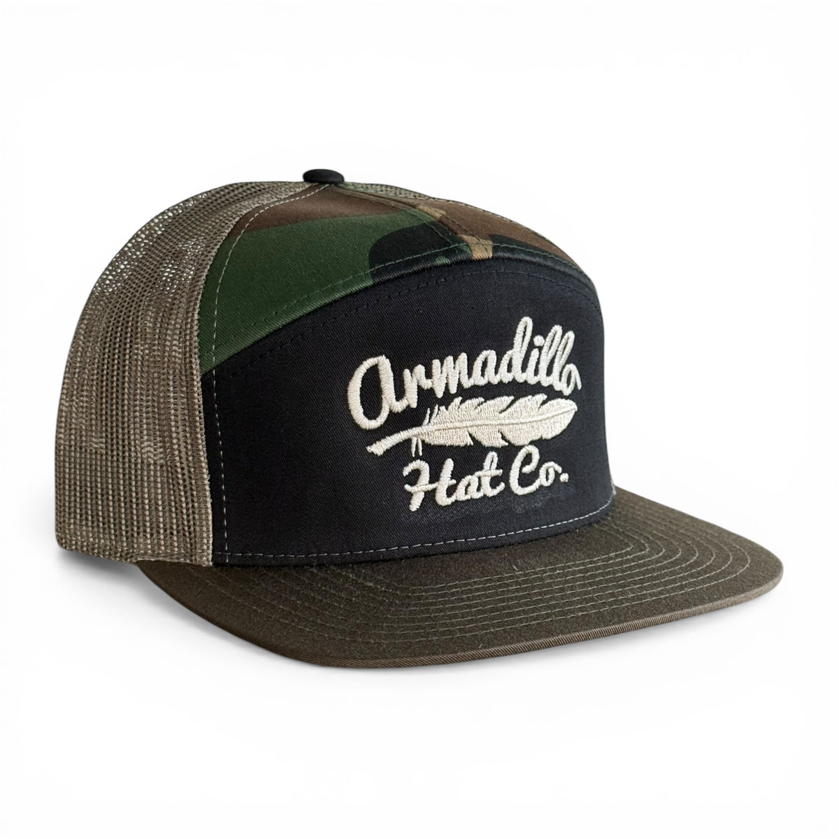 Walker 7-panel trucker hat, Armadillo Hat Co.