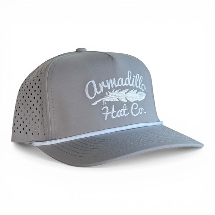 Diamond light grey performance snapback hat, Armadillo Hat Co.