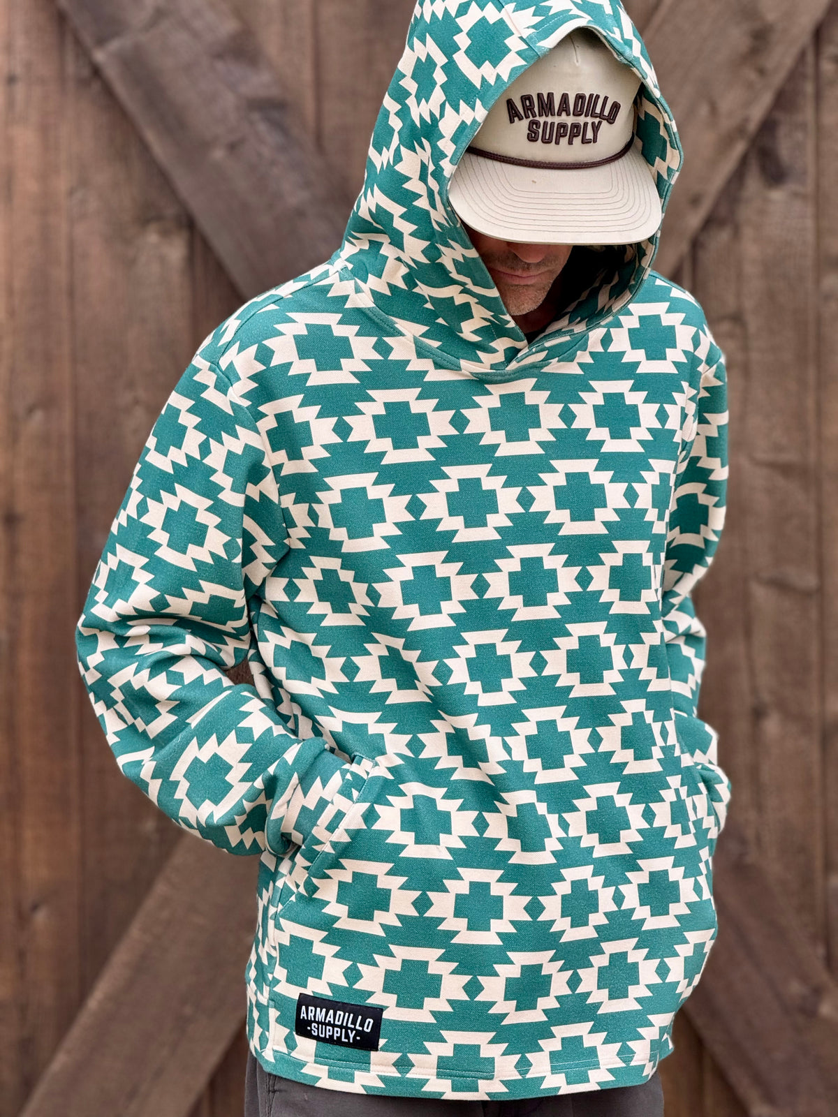 The Hondo performance hoodie, view 2, Armadillo Hat Co.