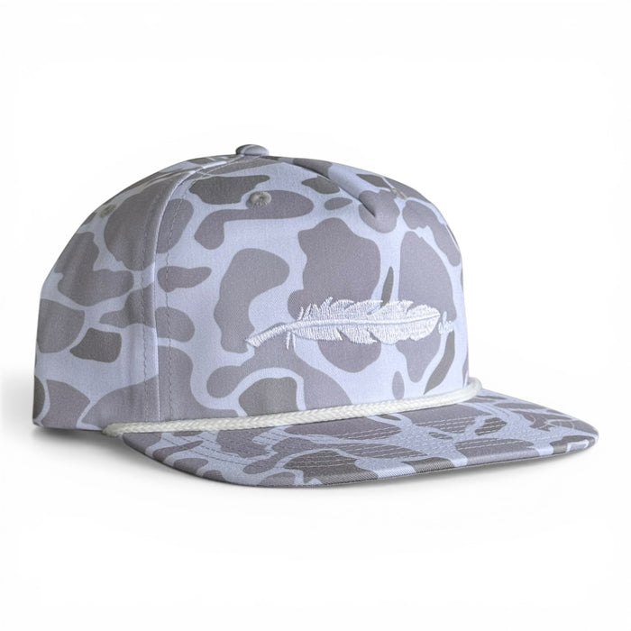 Tracks duck camo rope snapback hat, Armadillo Hat Co.