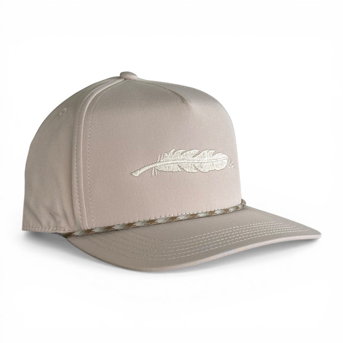 Stone cream rope snapback hat for big heads, Armadillo Hat Co.