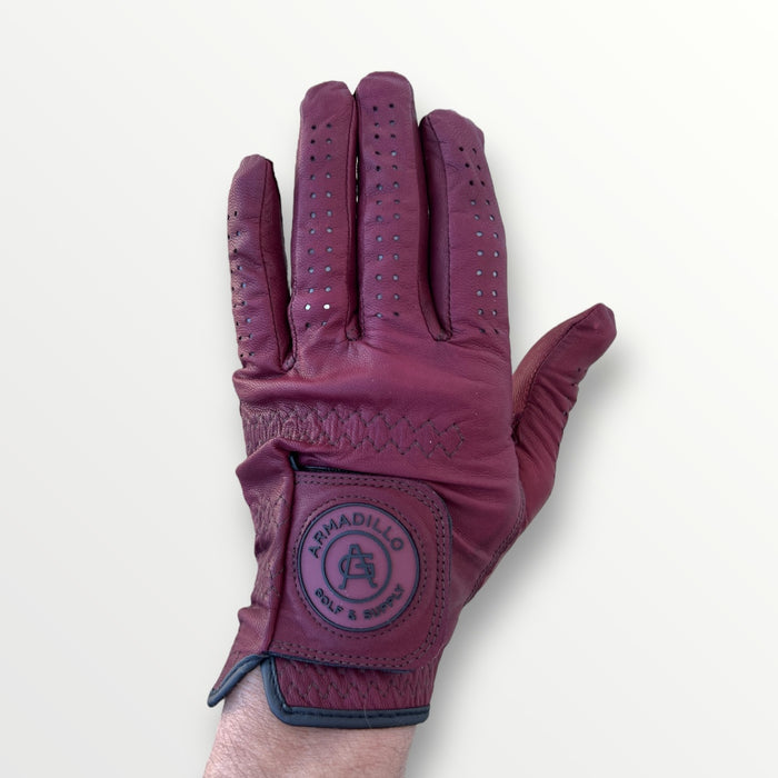 Juan Burgundy tour-grade golf glove, Armadillo Hat Co.