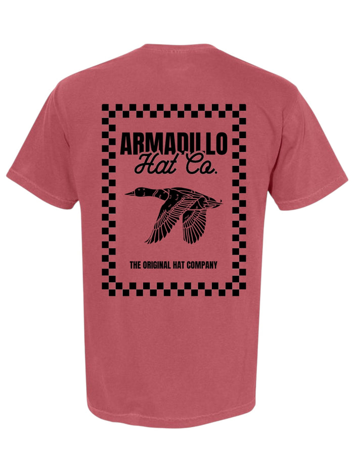 Checkered Tee garment-dyed t-shirt, Armadillo Hat Co.