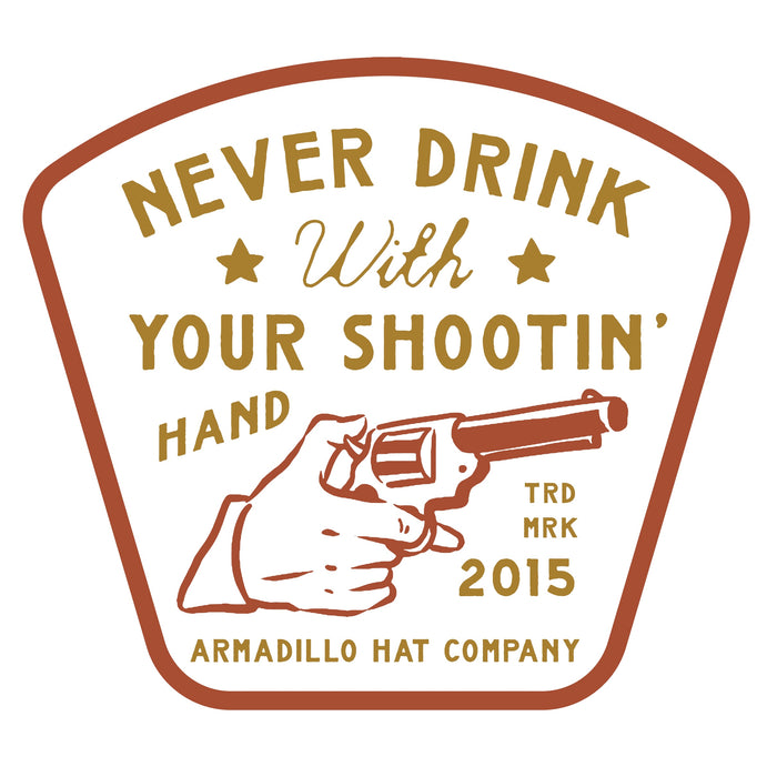 Quickdraw vinyl decal, Armadillo Hat Co.